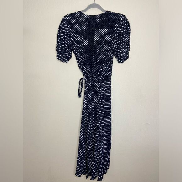 Reformation Maxi Black White Dress Wrap Polka Dot Size M / L - Picture 5 of 7